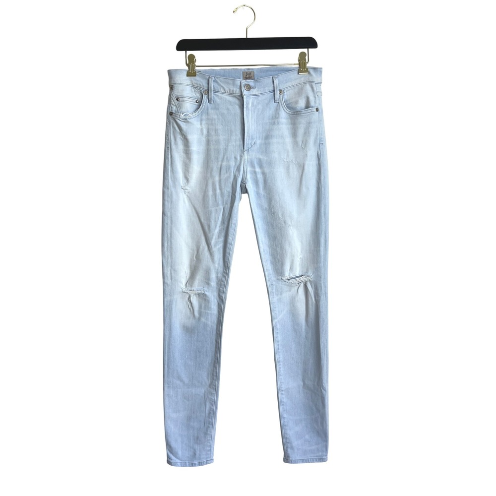 Citizens of Humanity Rocket‎ High Rise Waist Skinny Jeans Light Wash Distressed